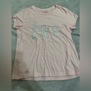 Victoria's Secret Light Pink Tee with Polka Dot Love Design
